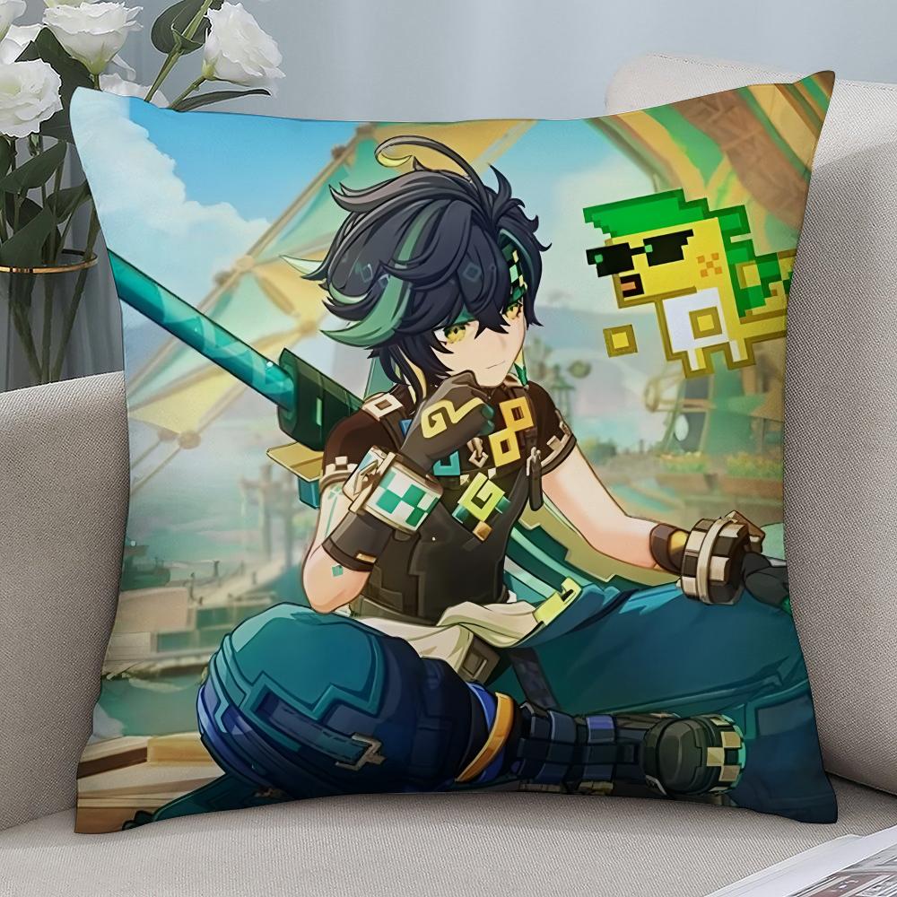 Genshin Impact Kinich Pillow Case 3D Print Polyester Fiber 40*40 Cm Home Sofa Throw Pillow Cover Decoration Festival Gift