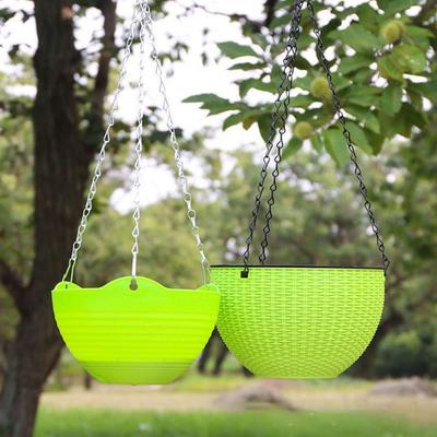 Plastic Houseplant Flowerpot with Chain Hanging Flower Pots Hanging Baskets  Balcony