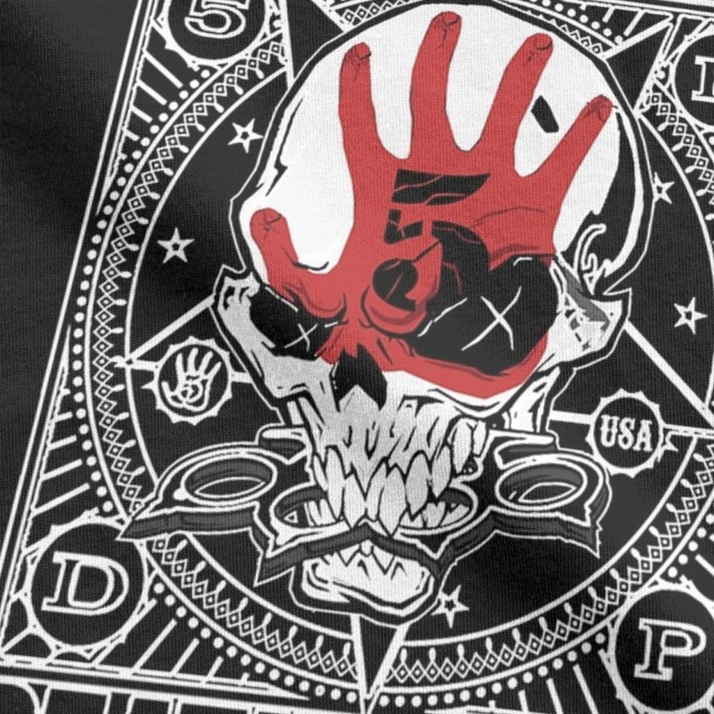 Five Finger Death Punch 5FDP Men's T Shirt Vintage Tees Short Sleeve Round Neck T-Shirts Cotton Gift Idea Tops