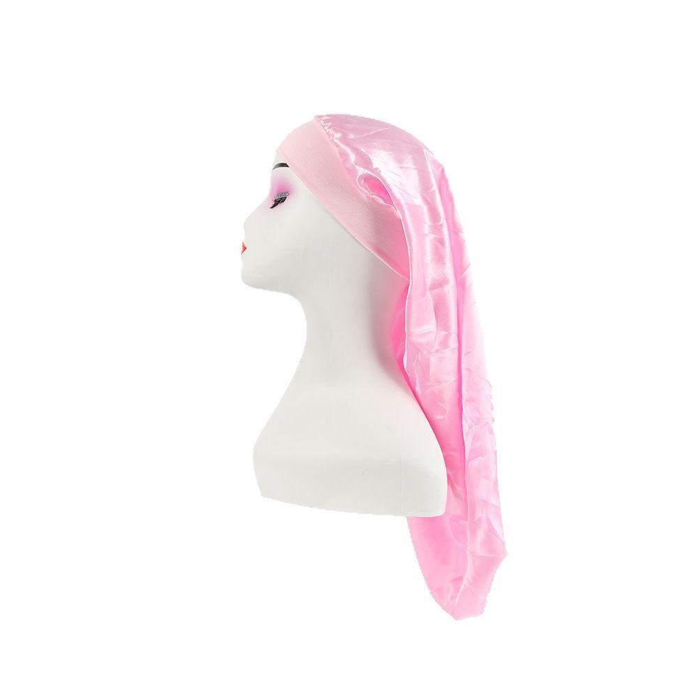Satin Sleep Cap: Elastic Wide Brim Stocking Cap for Long Hair Care