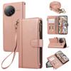 For Xiaomi Poco F7 Ultra 5G/Redmi K80 Pro 5G Case Multi Card Slots Zipper Leather Phone Cover with Shoulder Strap/Wrist Strap