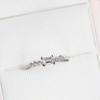1Pc Fashionable Inlaid 7 Exquisite Square Synthetic Zircon Simple Style Rings