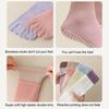 1 Pair Yoga Toe Socks with Non-slip Gripper Breathable Moisture-Wicking Ballet Dance Fitness Pilates Athletic Gym Sports Mid-calf Socks