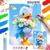 Donald Duck Flowers Paint By Number Kit Number Drawing Canvas DIY Picture Home Decor Artistic Craft Wall Art Unique Room Gift Idea