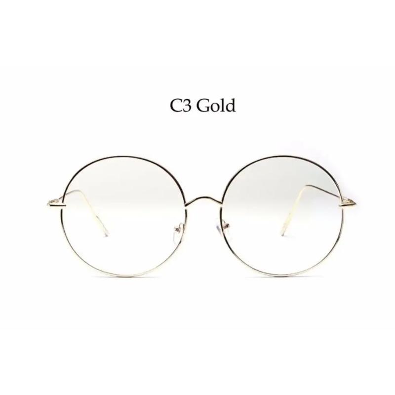 Oversized Round Glasses Women Men Metal Large Circle Optical Frame Fashion Eyewear Spectacles