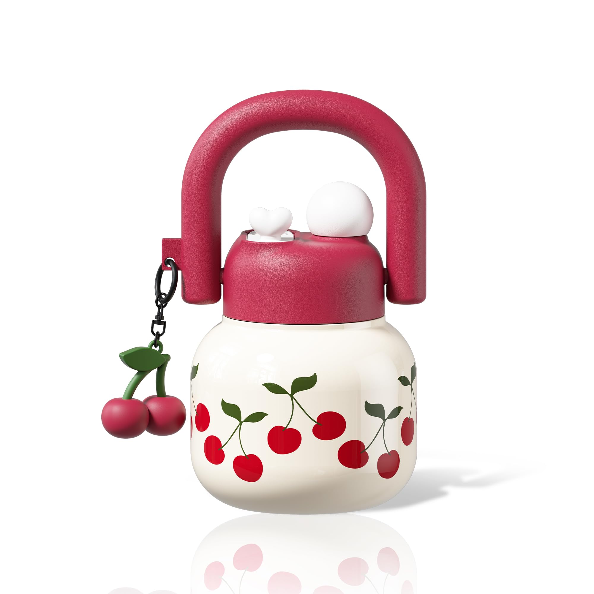 

Sidagar 680 мл Термостакан из нержавеющей стали с вакуумной изоляцией, с крышкой и соломинкой, дорожная кружка для путешествий, для кофе, вишневый, герметичный, женская чашка,