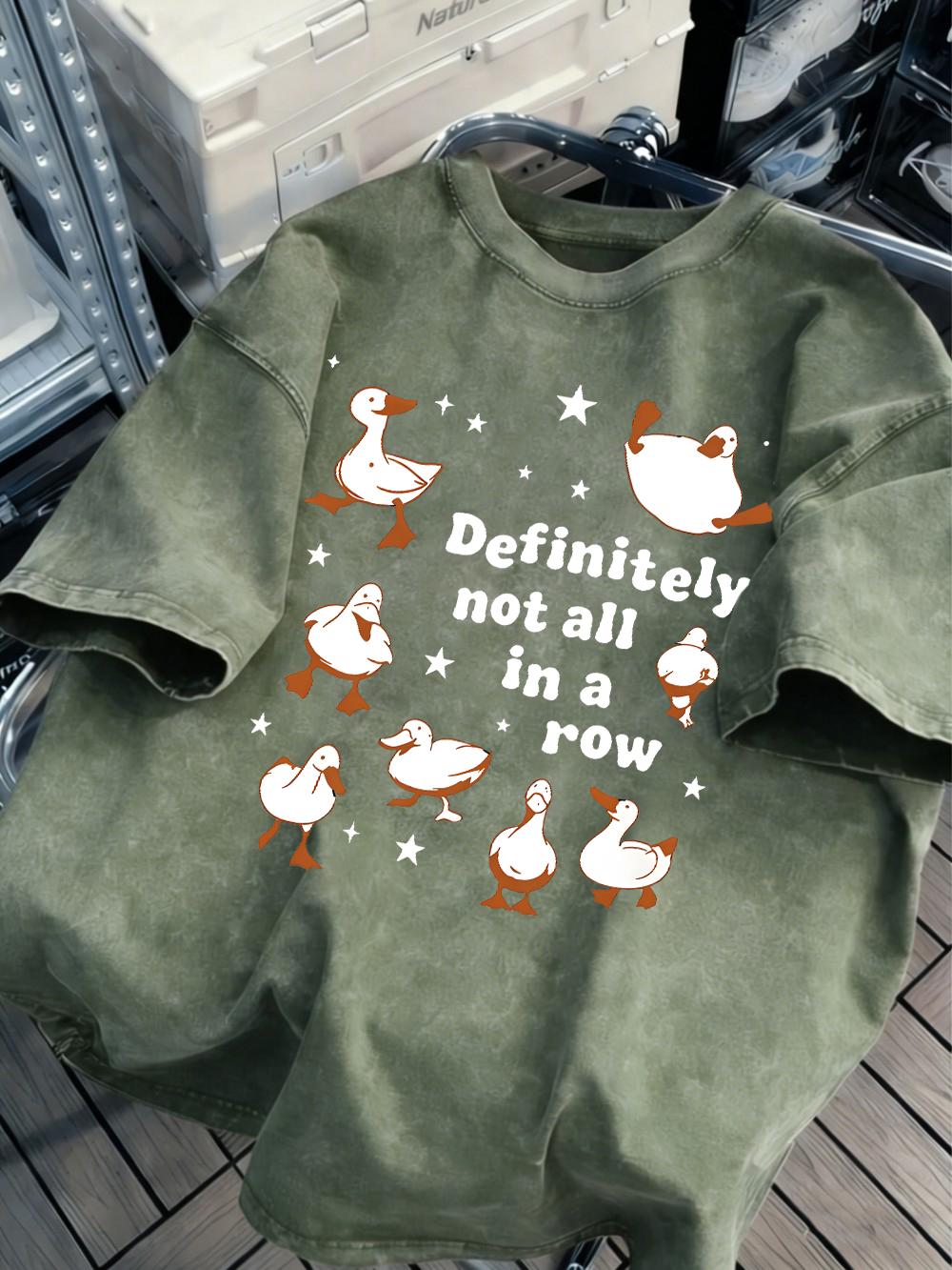 Definitely Not All In A Row Duck Cotton Washed TShirts Womens Summer Oversized TShirt Comfortable ONeck Short Sleeve Tops S