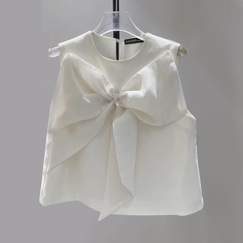 ZANZEA Tancuri de vară cu gât rotund fără mâneci