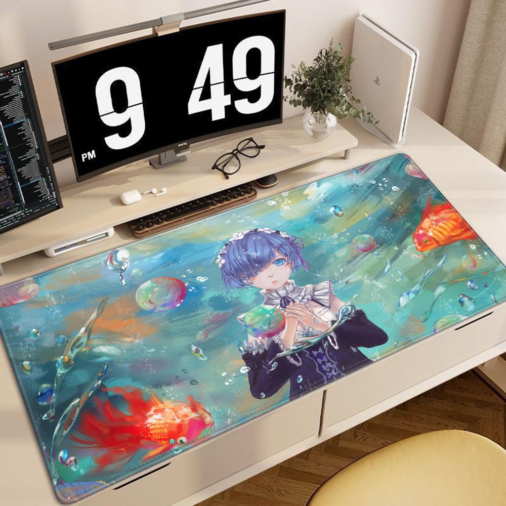 Anime RRe Zero Rem Mauspads Rutschfeste Gummi Gamer Balance Computer Matte Dekoration Schreibtischmatte Laptop Büro Groß