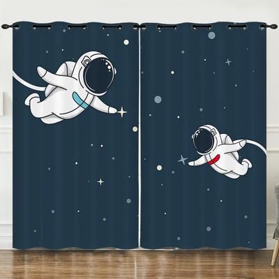 Curtain Animation Starry Sky Astronaut 3D Digital Printing Blackout Curtain Punching
