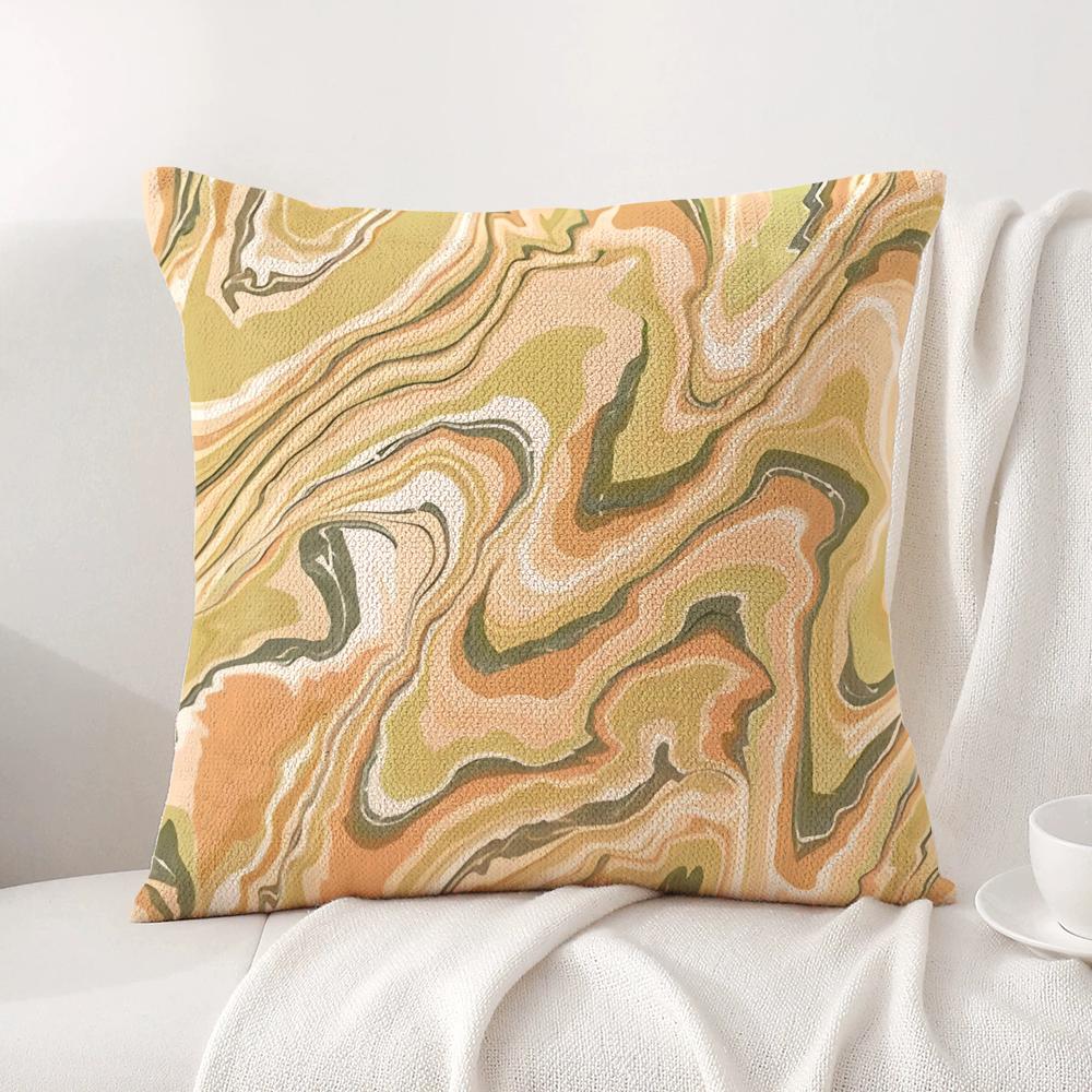 Marble Pattern Cushion Cover Natural Linen Organic Fabric DoubleSided Printing Sofa Home Decor Gift Pillow Cover