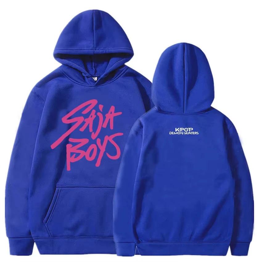 2025 KPop Demon Hunters Saja Boys Hoodie Long Sleeve Movie Printing Sweatshirt Hooded Fleece Casual Female Pullovers Streetwear
