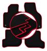 Velours vloermatten met rode rand voor: Volkswagen Golf VI hatchback, variant, stationwagen (2009-2013)