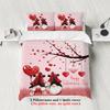 Valentine'S Day Pattern 3D Digital Printing Polyester Three-Piece Set Bedding Quilt Cover Pillowcase Distribution