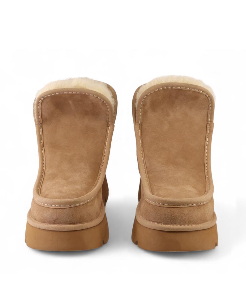 Yase 6Cm Piping Natural Wool Boots Chestnut