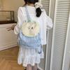 Dopamine Contrast Color Nylon Backpack Cute Fruit Shape String Shoulder Bags Female Leisure Commuting School Bag