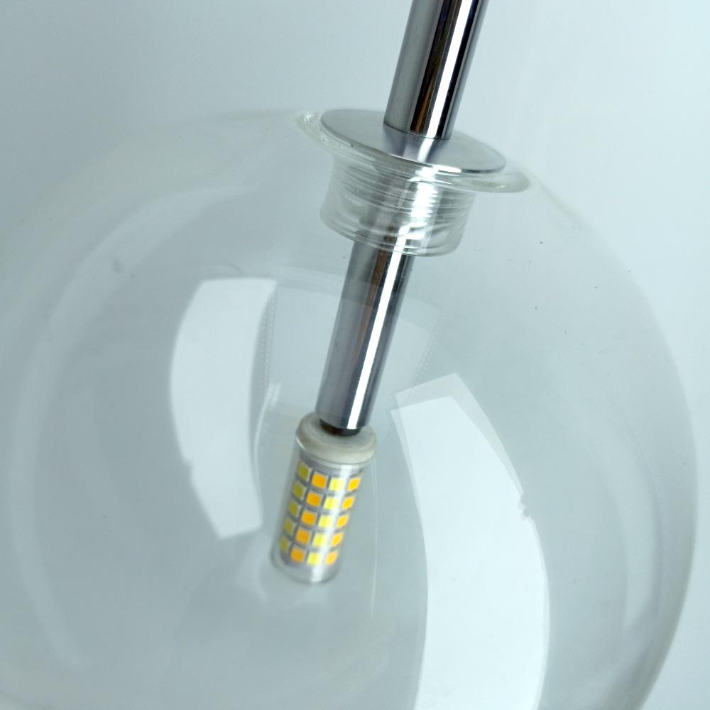 Nordic Minimalist Transparent Glass Ball Pendant Light for Bedroom or Bar