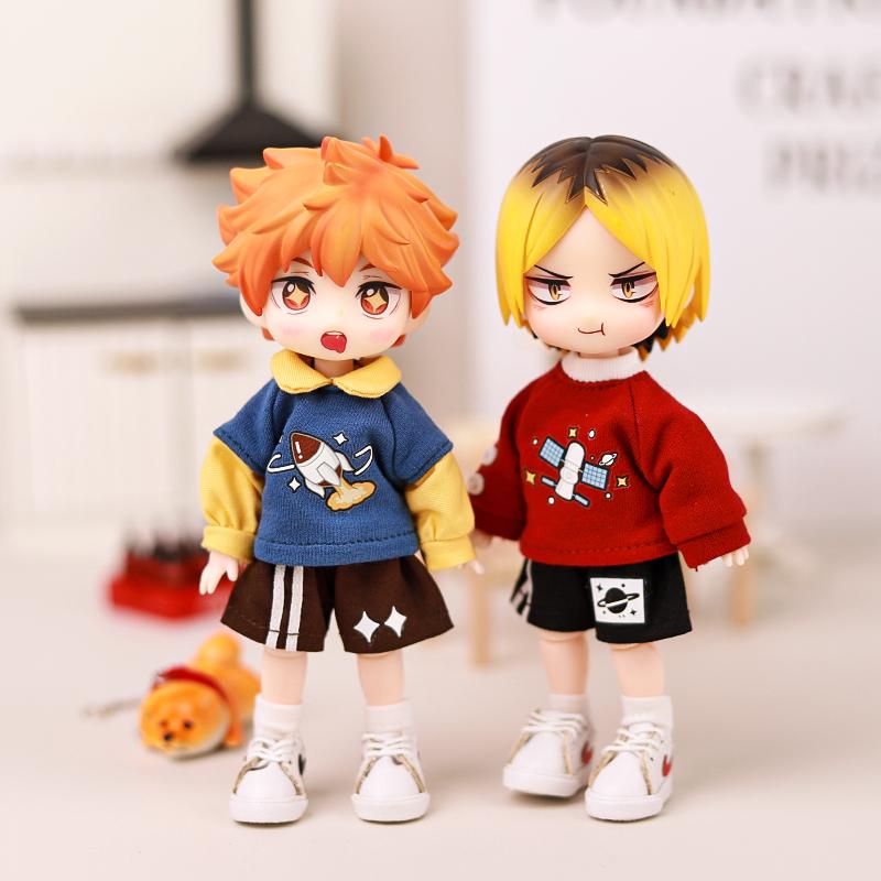 OB11 Clothes Bear Pattern Hooded Sweatshirt Hippop Shorts Collection Decoration Molly GSC Body 1/12bjd Doll Clothes Toy Clothing