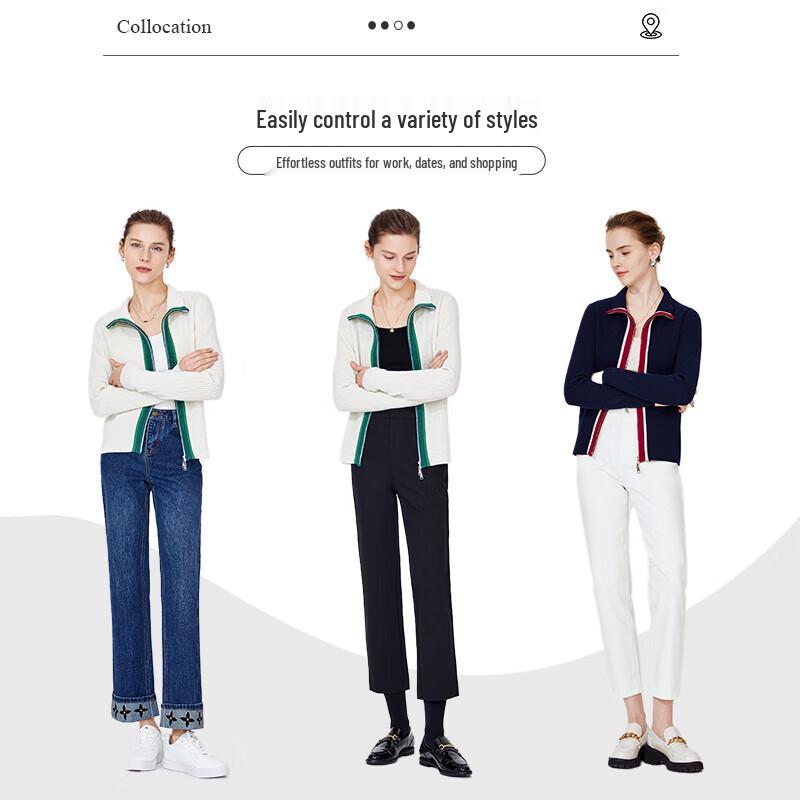 Navigare Women's 100% Wool Casual Knit Cardigan