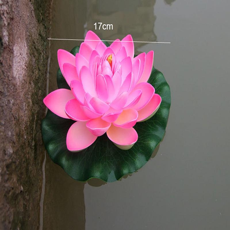 10cm/17cm Lotus Artificial Plantă Falsă Decor Iaz Nufăr Artificial Spumă Plutitoare Lotus Acasă Grădină Acvariu Floare Falsă