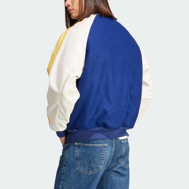 Adidas Originals Sst Bomber Jacket Striped Colorblock Loose Long Sleeve Baseball Uniform Men Jackets Blue IL2574
