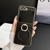 Custodia Magnetica con Supporto ad Anello in Pelle di Lusso per Galaxy Z Flip7 Flip 7 6 5 4 3 Copertura Protettiva per Cerniera con Supporto per Samsung Zflip7FE