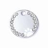 Rhinestone Solid Zinc Alloy Pet ID Tag Crystal Dog Collar Tag Colorful Paw Print Laser Engraved Pet Name Plate for Cats/Dogs
