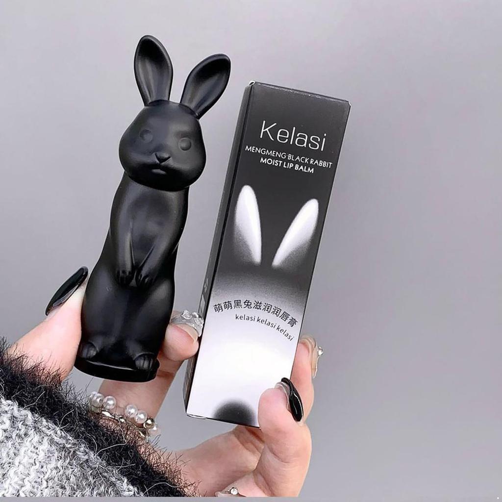 1 Stück Hasenförmiger Lippenbalsam für Frauen Ultra Glatte Textur Nicht Fettend Tägliche Feuchtigkeitspflege Nährende Lippenpflege Niedliches Tierdesign Lippenpomade für Trockene Lippen
