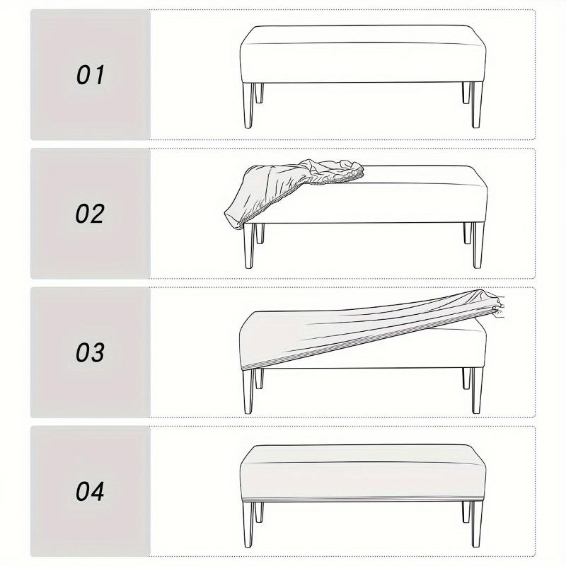 Corn Grain Fleece Stretchable Bench Cover Elastic Dustproof Protector Plush Water-Resistant Furniture Slipcover for Home Decor