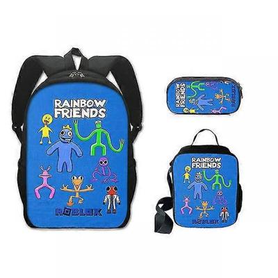 Rainbow Friends Backpack Colorful Boys Girls School Bags Capacity School Students Boys Girls Anime Cartoon Waterproof Backpack