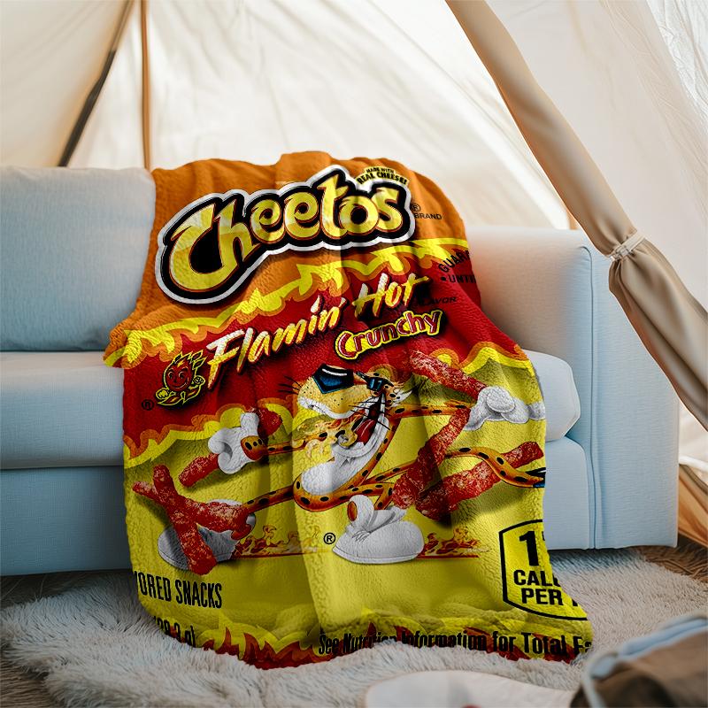 Cheetos Theme Printed Blanket - Perfect for Couch, Bed, Travel & Outdoor Use | Machine Washable, Cozy & Durable.