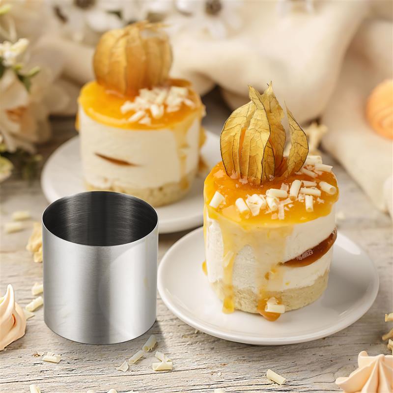 8pcs 5cm Stainless Steel Cake Ring Molds Mousse Cheese Tart Circle Rings Biscuit Mould Kitchen Pastry Baking Tools