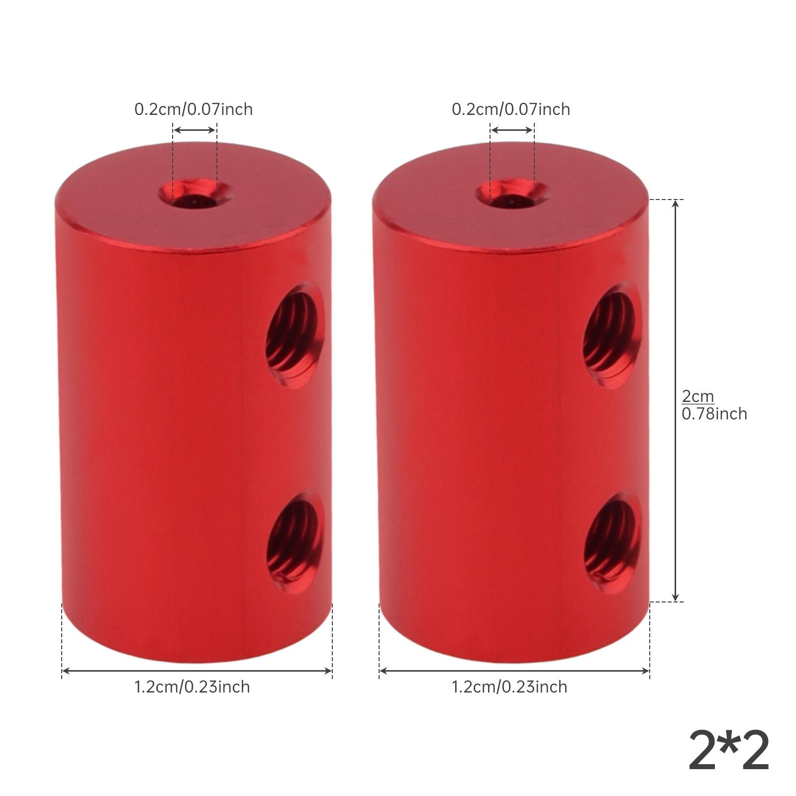 

1PCS Rigid Shaft Coupling Aluminum Alloy Red Motor Coupler Connector Sleeve for RC / Airplane / Boat Motor Accessories with M4 Screws 2 to 2mm