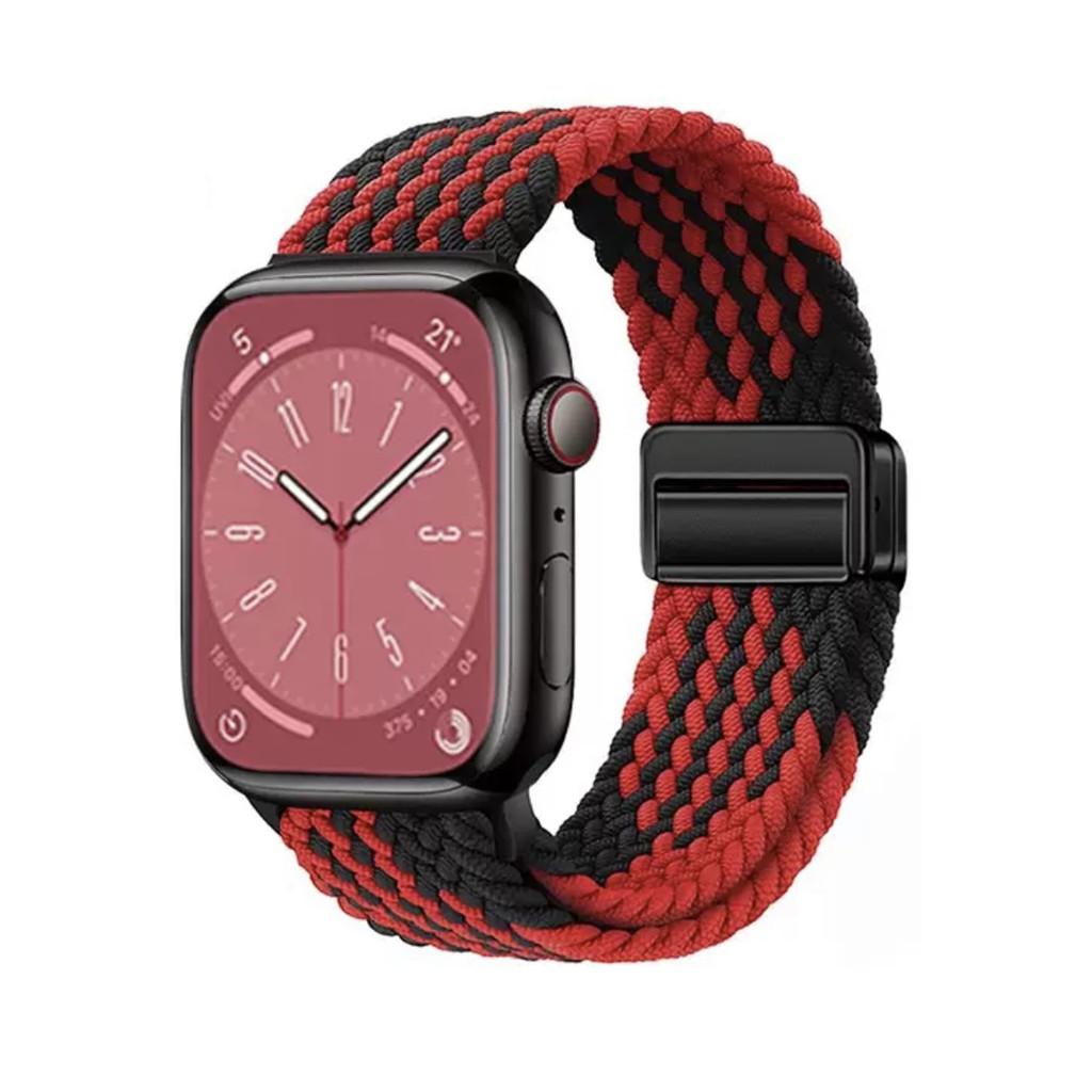 Nylon Braided Band Strap Compatible For Apple Watch S10 46mm 44mm 40mm 45mm 49mm 41mm 38mm iWatch Series Se 10 7 3 5 6 8 9 Ultra