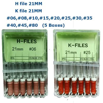 5 Box Dental Tools Root Cannal Endo H File 21mm K File 21mm Stainless Steel Endodontic Instruments Dentist Dentistry Odontologia