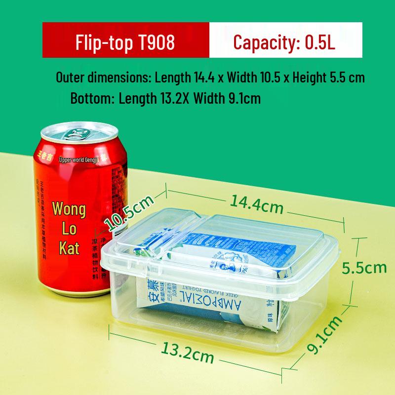 0.5L Flip-Top Plastic Storage Box with Hinged Lid - Dustproof Card Holder & Fresh Keeper