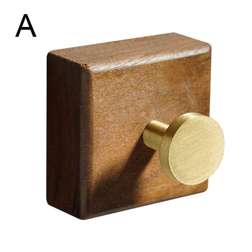 Wall-mounted Punch Solid Wood Wall Hanger Clothes Bag Hat Hanger Shower Hook Robe Hook