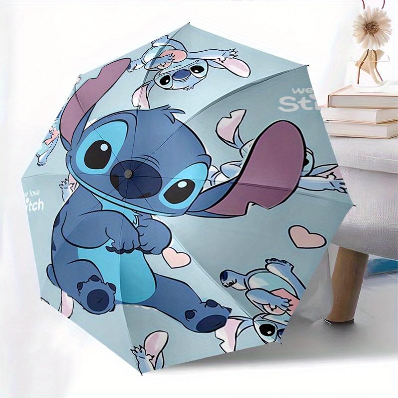 Disney Stitch,Love Automatic Opening and Closing Umbrella Suitable for All Occasion and Business Umbrella, Unisex Portable Tri Fold Small