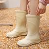Versatile medium tube women's rain boots rainy day travel non-slip outsole rain shoes integrated forming water shoes rubber shoes women's rain shoes