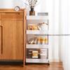 1pcs 3/4 Tier Rolling Utility Cart Storage Shelf Movable Gap Storage Rack Kitchen Bathroom Slim Slide Organizer Shelf Livingroom