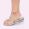 High-End Trendy Strawberry Bead Jewelry Set: Necklace, Anklet, Round Bead Bracelet