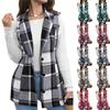 Ladies' Plaid Fashion Women's Clothing Lapel Suit Vest Plaid Top Jacket