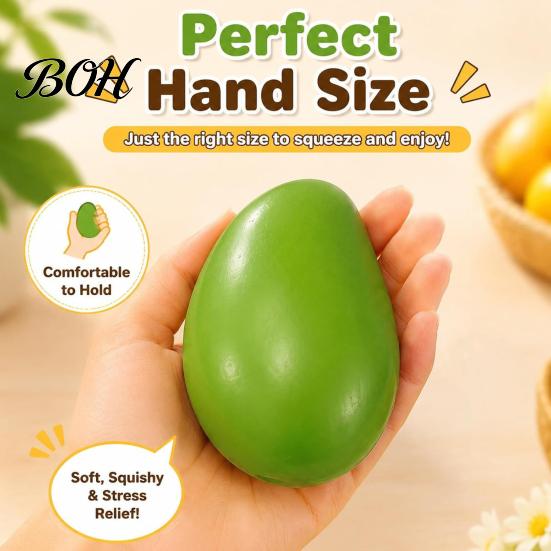 Squeeze Toy Crunchy Mango Stress Ball, Color Changing Fidget with Crisp Comfortable Grip Sound, High Elastic Decompression for Anxiety Relief,