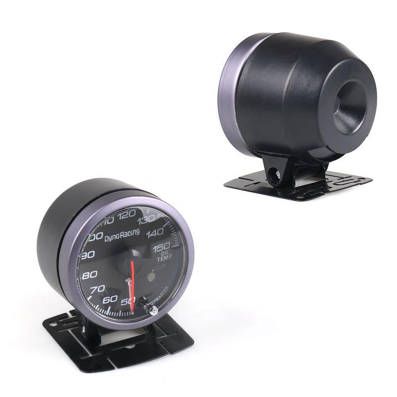 Dynoracing 60MM Black Face Oil Temp Gauge 50-150C White/Amber Light Peak Function Oil Temperature Gauge Car Meter with Sensor