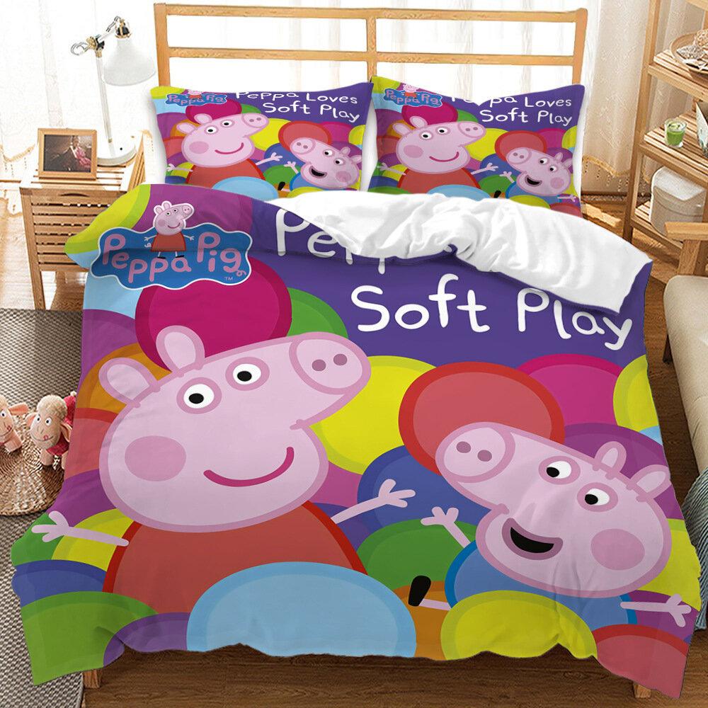 Cute Printed Quilt Cover Pillowcase Three-Piece Set Can Be Made Into Four-Piece 3D Digital Printing