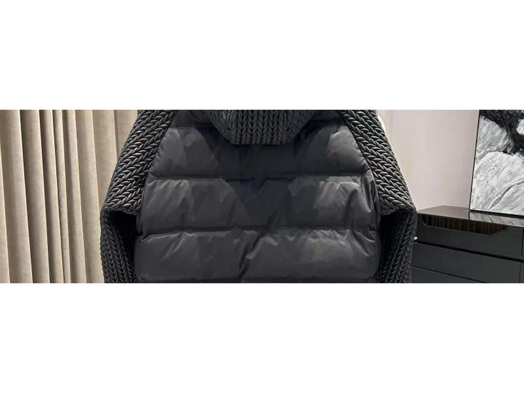High-End Winter Patchwork Duck Down Coat with Wheat Ear Design and Hood