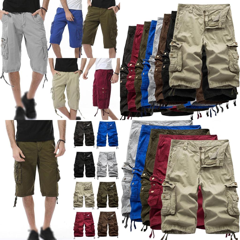 Shorts Cargo Militares de Combate e Caminhada Estilosos para Homens Com Múltiplos Bolsos Funcionais