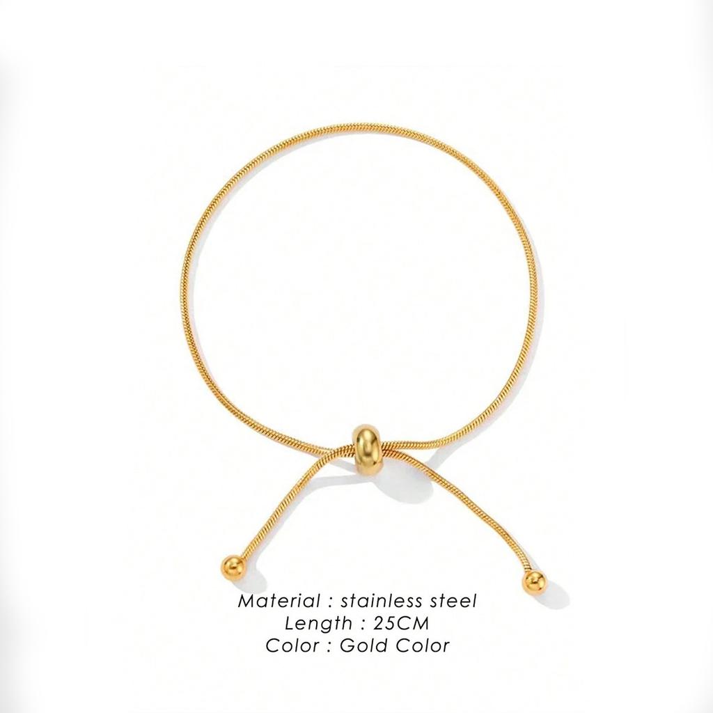 1pc Stainless Steel Minimalist Versatile Adjustable Design Long Necklace, Suitable for Daily Wear