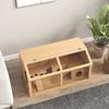 Hamster Cage, Wooden Small Animal Cage for Gerbils, Mice W/ Suspension Bridge, Openable Top, Hut, 85 X 45 X 44cm Nature