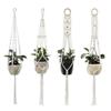 ZENGO Plant Hangers Set Of 4 Indoor Wall Hanging Planter Basket Decorative F